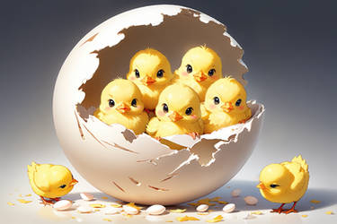 Too many chicks for one egg!