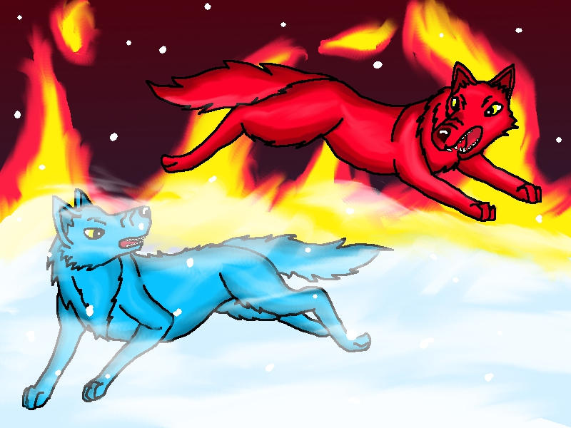 Fire and ice wolf by utpjak on DeviantArt Fire and ice wolf by utpjak on DeviantArt