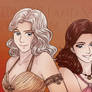Two friends in manga style into Game of Thrones
