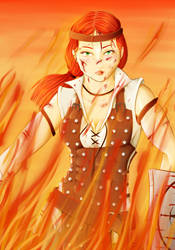 Aveline Dragon Age 2 Fan Art blood and fire