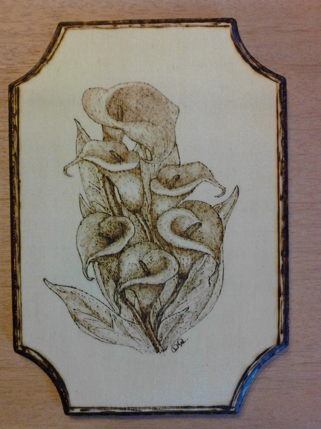 calla lily pyrography by doggie-dew on DeviantArt Calla lily pyrography by doggie-dew on DeviantArt