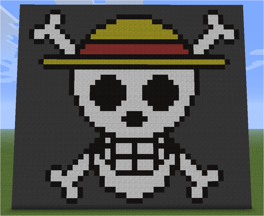 Straw Hat Pirates Pixel Art Brik,Pixel Art Grid Pirate Pixel Art Gr...