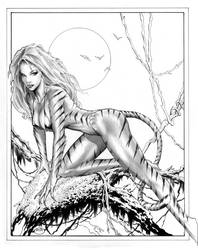 Tigra in a Tree by Bair