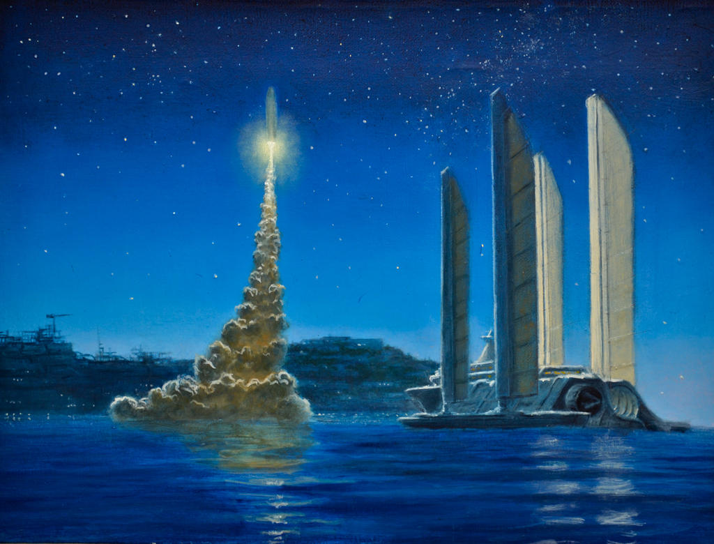 Preliminary Color Sketch: Launch At Dawn by Keithspangle Preliminary Color Sketch: Launch At Dawn by Keithspangle