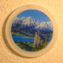 Landscape With Castle On A Plastic Lid