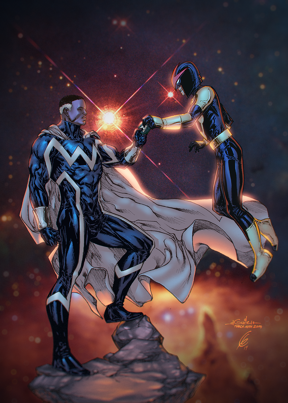 Blue Marvel And Nova - Eaglegosselin colors