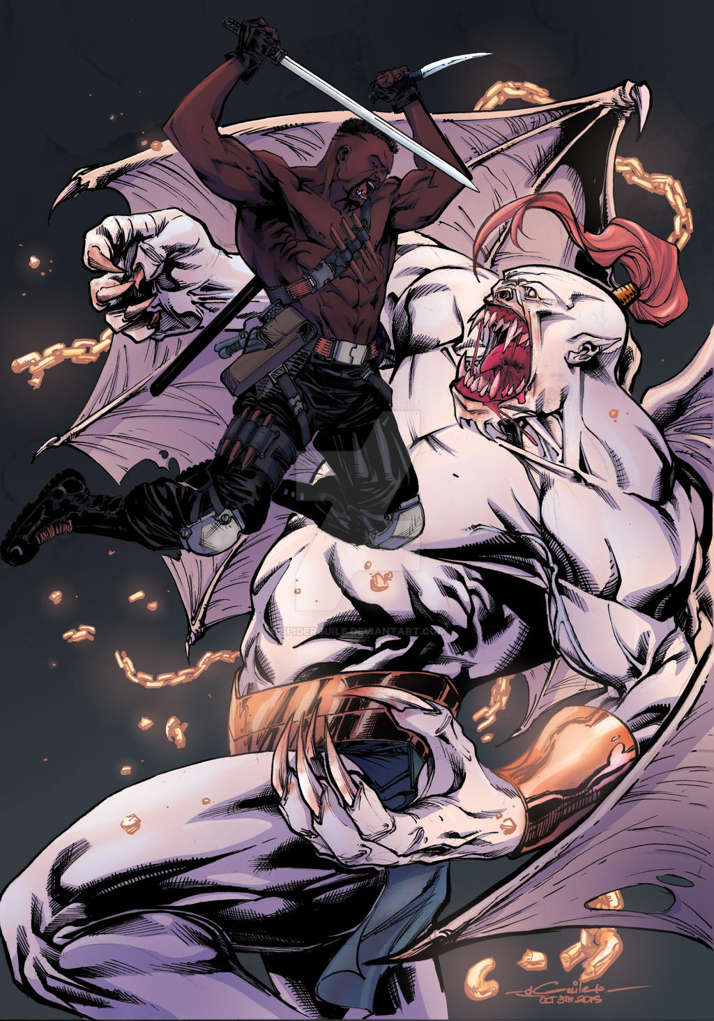 Blade Vampire Vampire Exploding Blade vs Giant Vampire - Col Splash colors by SpiderGuile on DeviantArt