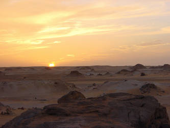 sunset in the White Desert