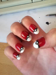 pokebball nail art