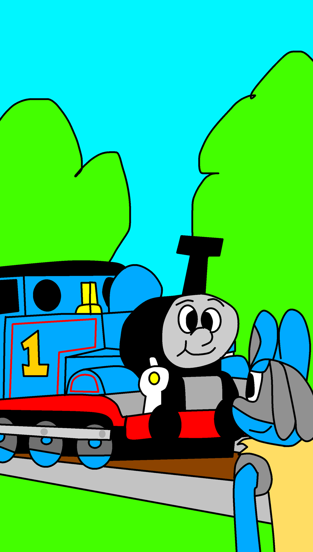 Thomas meeting a Lucario (lucky style)