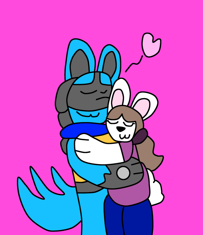 Luckae Hugging Lucky hugging xai by therealluckylucario on DeviantArt