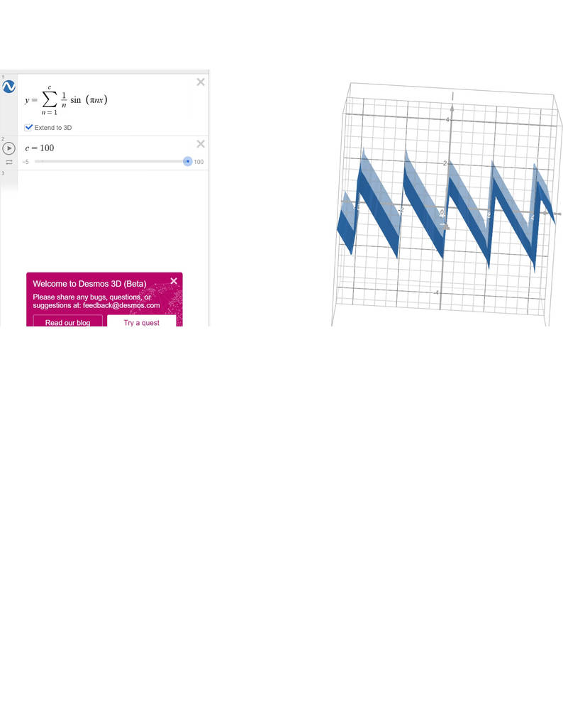3D Sawtooth Sound Wave Graph Calculus Equation by GreyhoundDrummer on ...