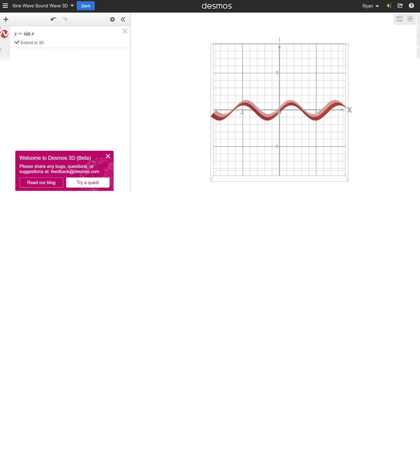 3D Sine Wave SoundWave Graph And Calculus Equation by GreyhoundDrummer ...