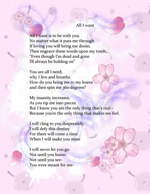 All I want Poem art by prettyism