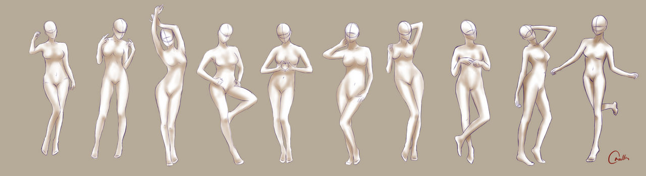 Female poses/study sketches
