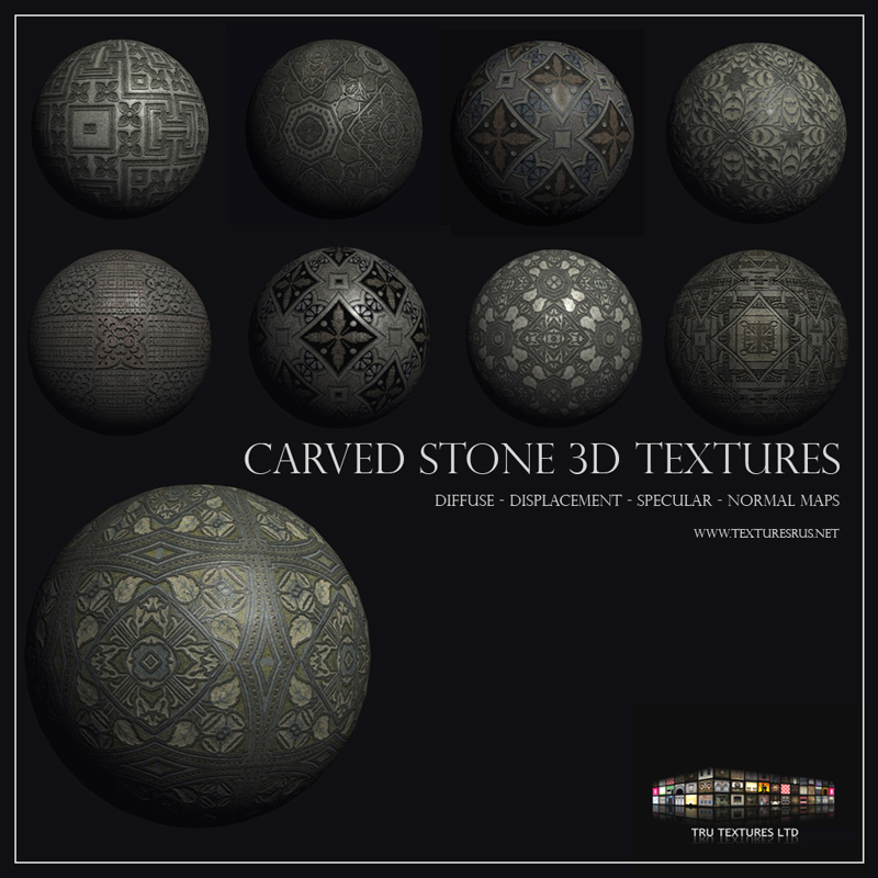 Ornamental Stone Textures 3D