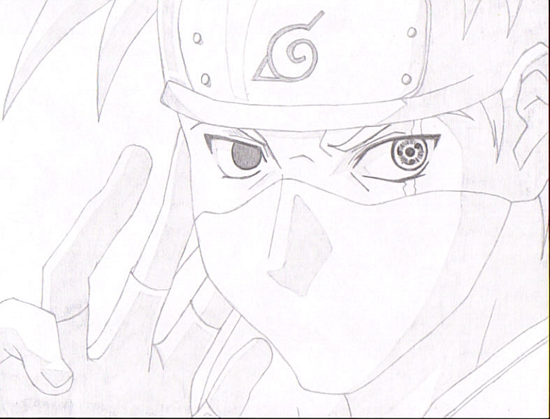 Hatake Kakashi, Sharingan; Naruto  Kakashi drawing, Naruto sketch