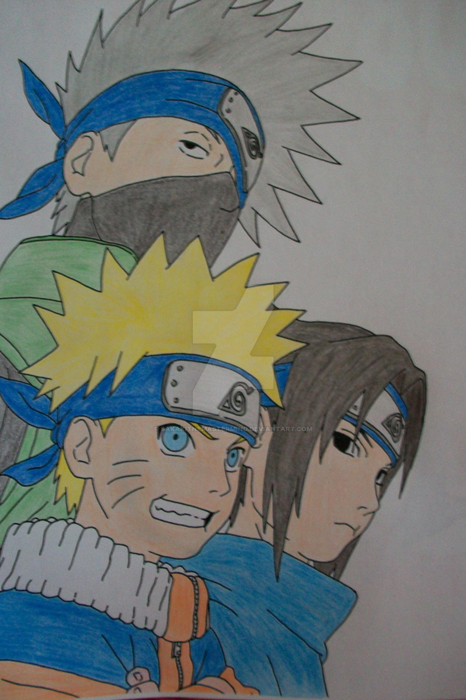 Naruto e sasuke e kakashi desenho