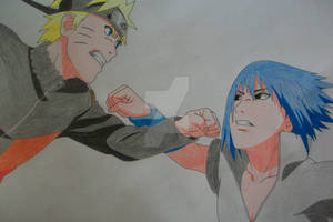 Final Fight! Naruto and Sasuke -colored-