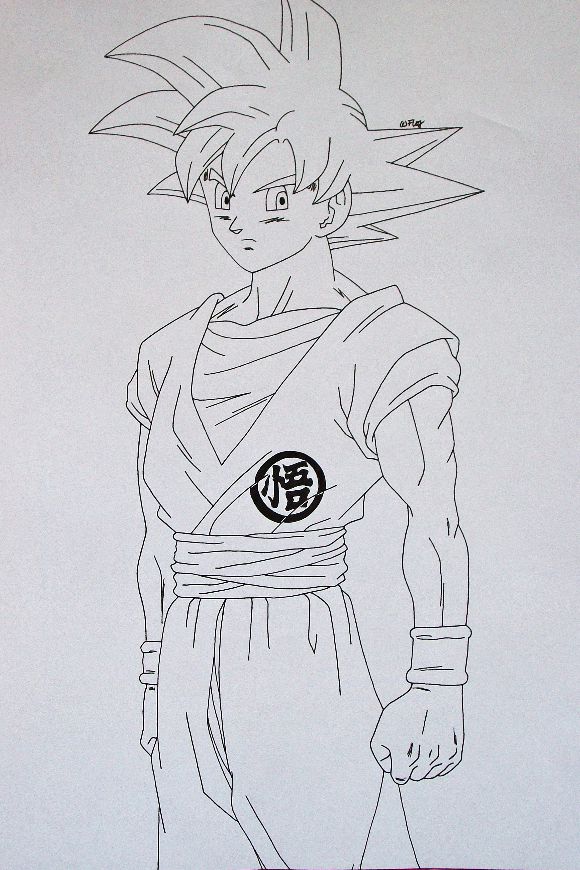 goku super saiyan god drawings easy