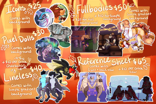 New! Commission sheet -MESSAGE IF INTERESTED-