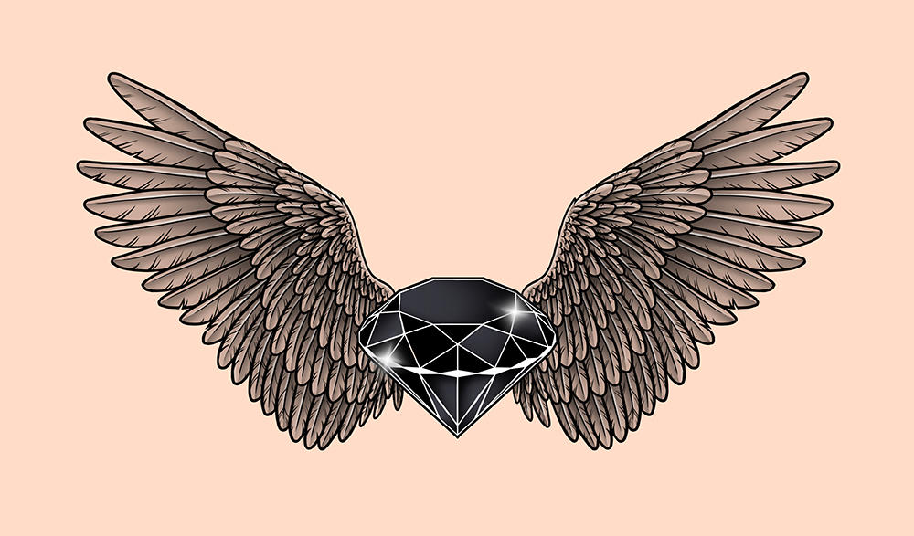 Diamond and Wings Throat tattoo by Thagomizer89 on DeviantArt