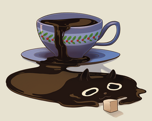 Black Coffee Cat Just Wants a Sugar Cube