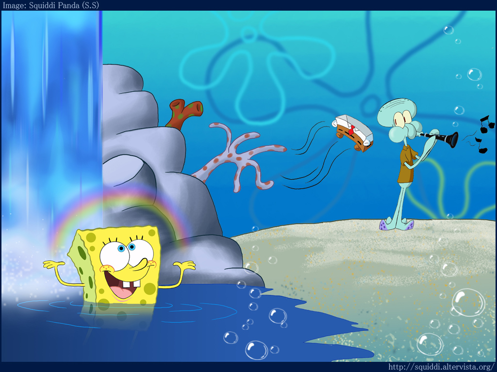spongebob jumping line drawing