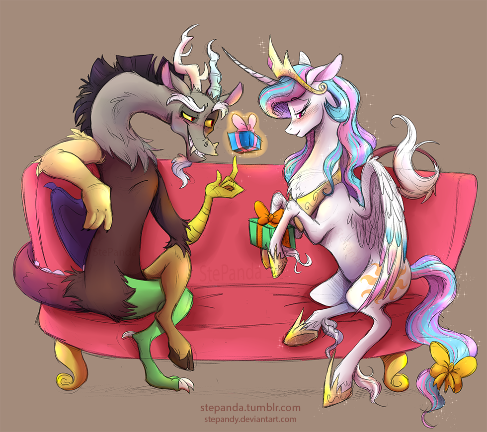 Discord x Celestia - Colored Sketch