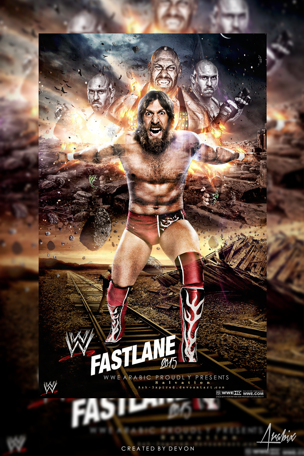 wwe Fastlane poster for wwe Arabic