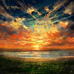 Sunset over Lake