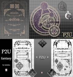 P2U fantasy set [ frame | pattern | magic circle ]