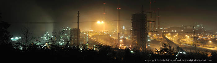 Duisburg Industrial Panorama by Night