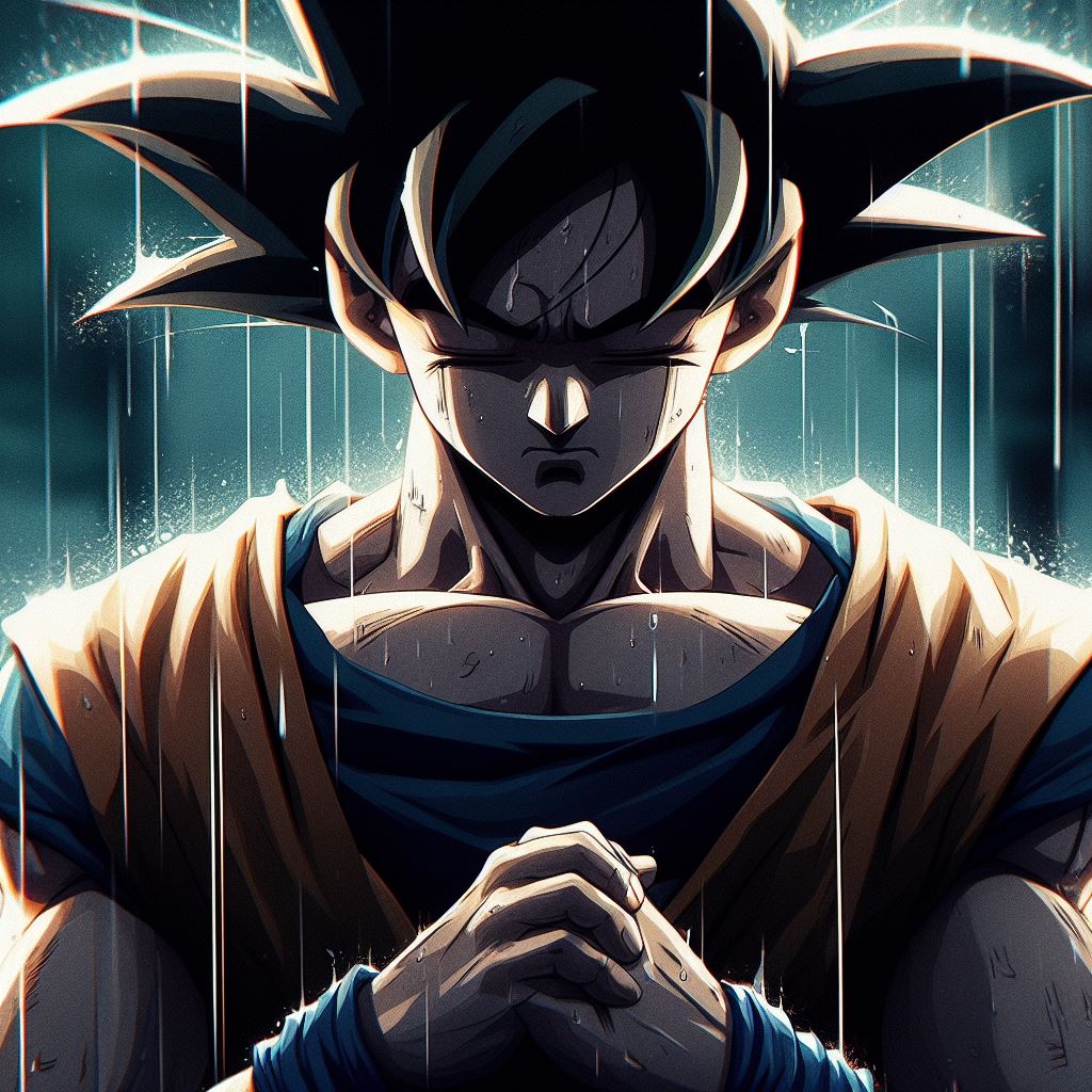 Goku in the rain #2 sad by Endwork on DeviantArt