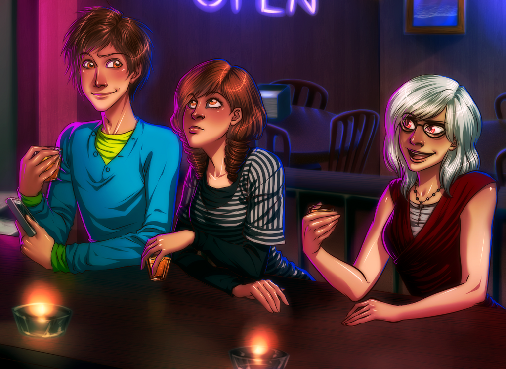 Commission - Friends at a bar