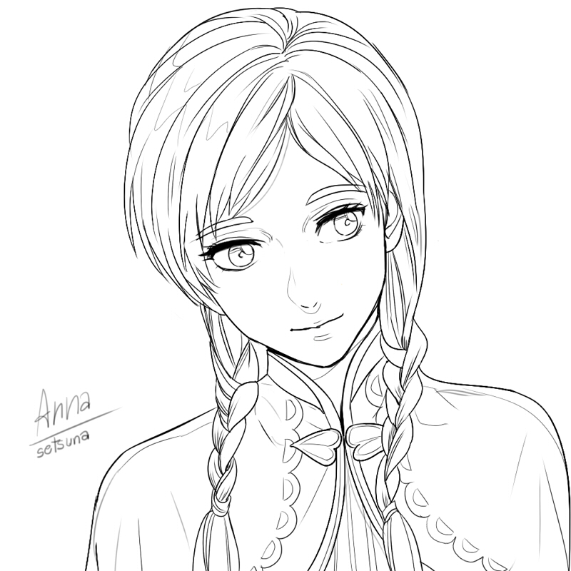 Anna Line Drawing Frozen - Anna by setsuna1111 on DeviantArt