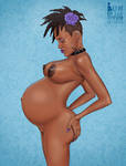 Heavily Pregnant Ebony Gothic by bunintheoven