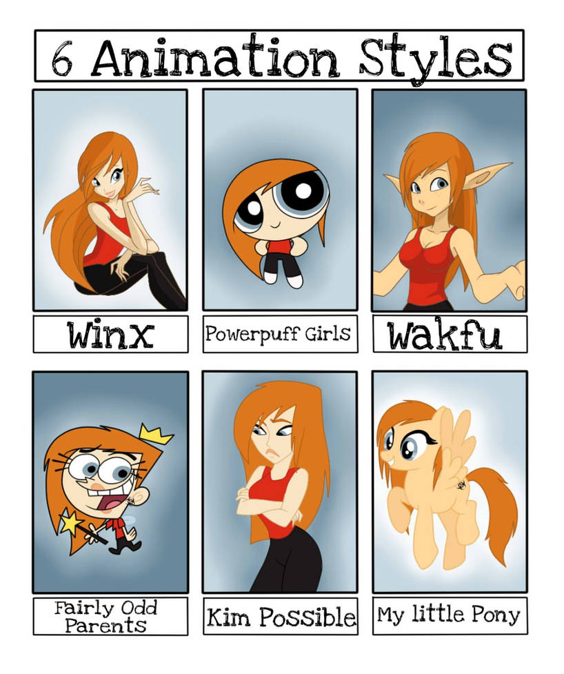 Anim@tion Style 6 Animation Styles of myself by Skye1994 on DeviantArt