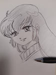 Kyoko san sketch by pen by ariesnopatty