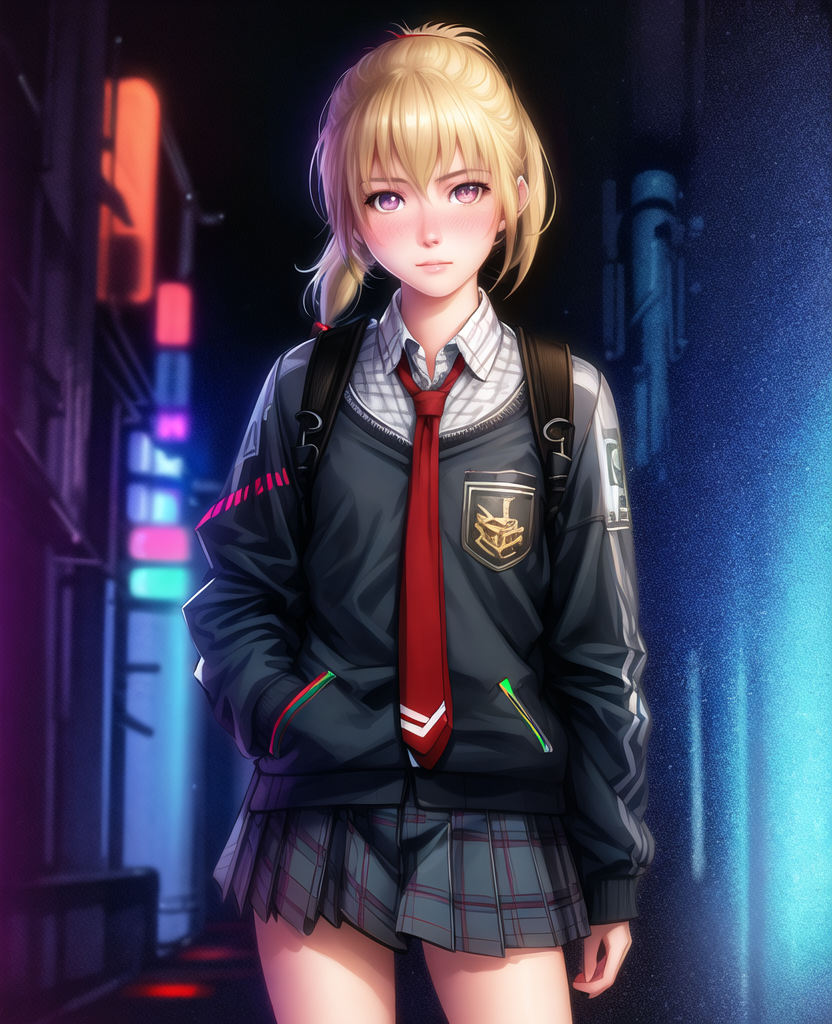 Anime cyberpunk schoolgirl by NeuroMage on DeviantArt