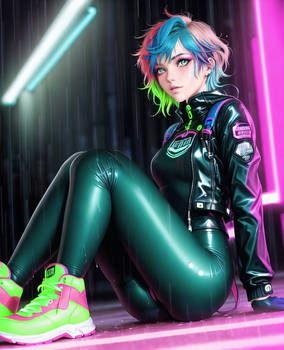 Neon latex girl 2