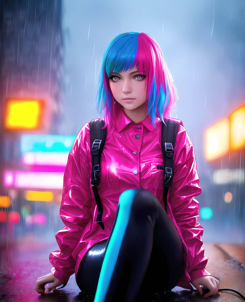 Cyberpunk Girl Neon Colors Mobile Wallpaper 2 by gam3sd3an on DeviantArt