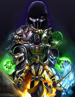 MK Ninjas Color Version - Line Art by DJOK3
