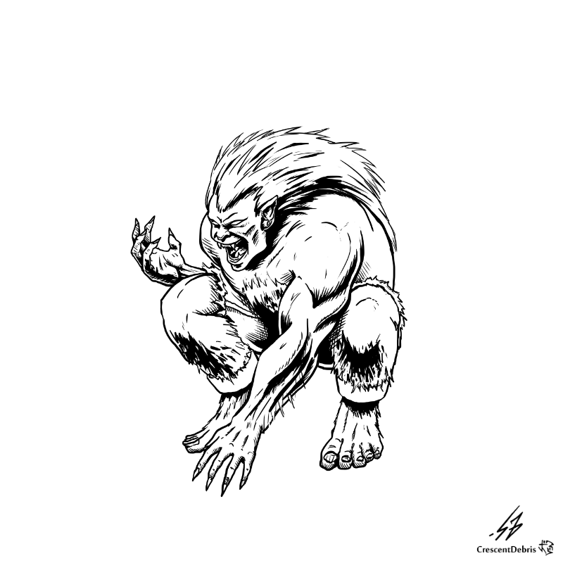 STREET FIGHTER II: Blanka (LINES) by CrescentDebris on DeviantArt