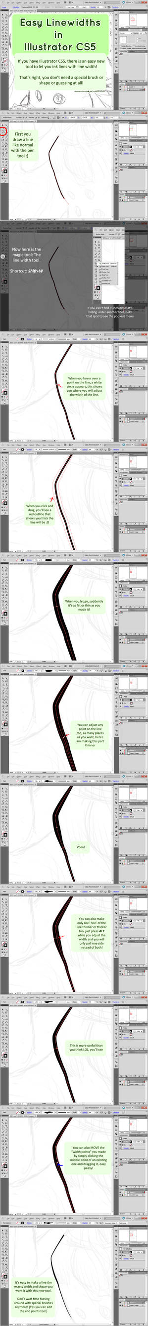 Illustrator CS5 EASY Line Width Weight Tutorial By Shattered Earth