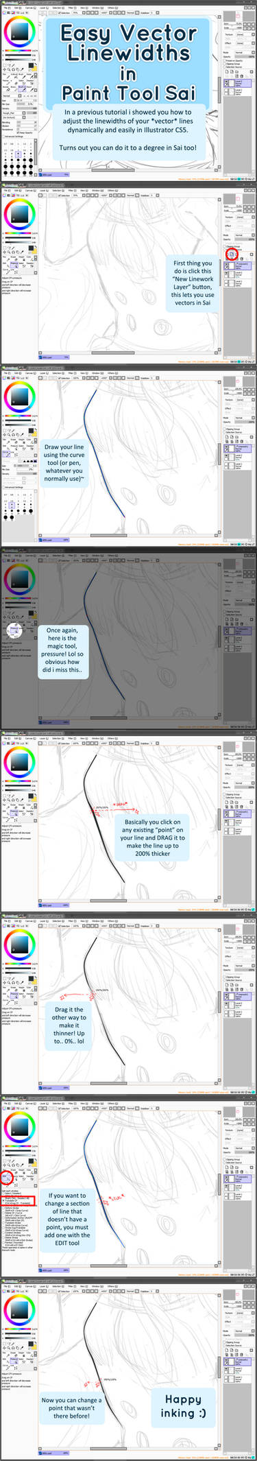 Paint Tool SAI - Vector Line Width/Weight Tutorial