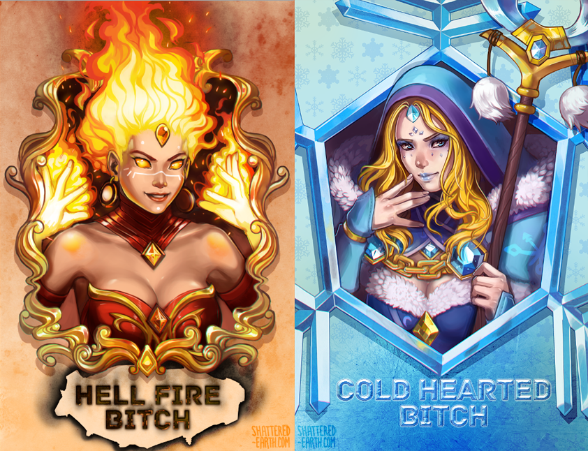 Dota 2 Sisters Lina the Slayer and Crystal Maiden