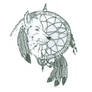 DreamCatcher and Wolf Tattoo Design