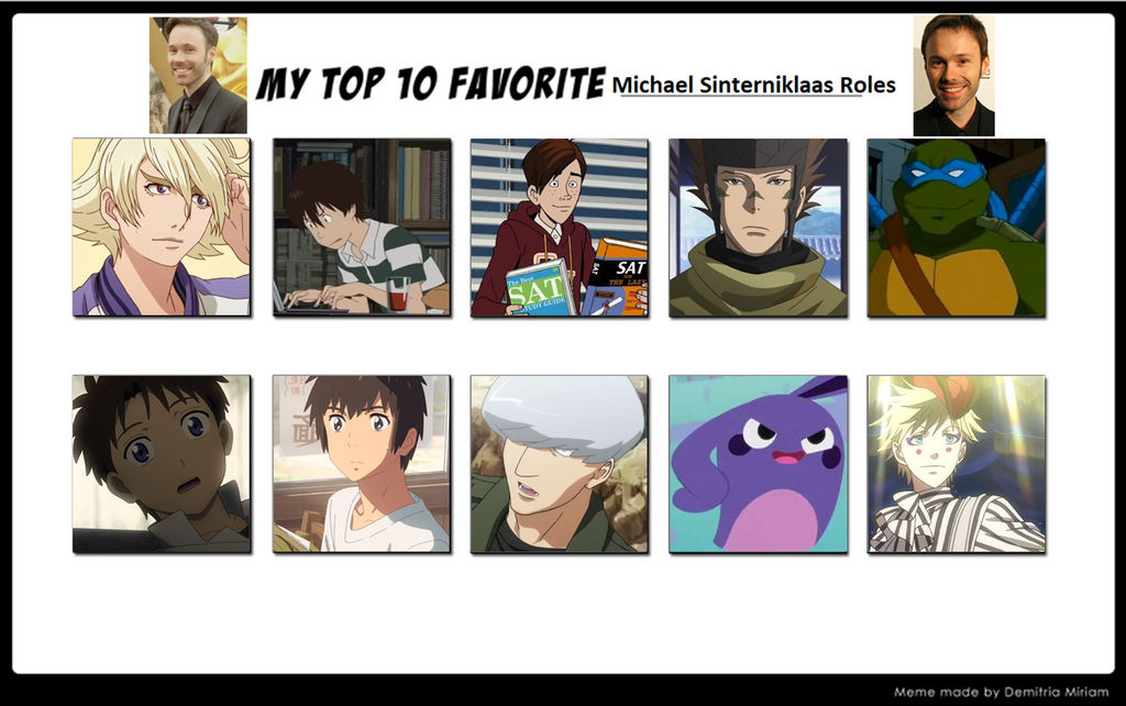 Top 5 Favorite Michael Sinterniklaas Roles by FlameKnight219 on