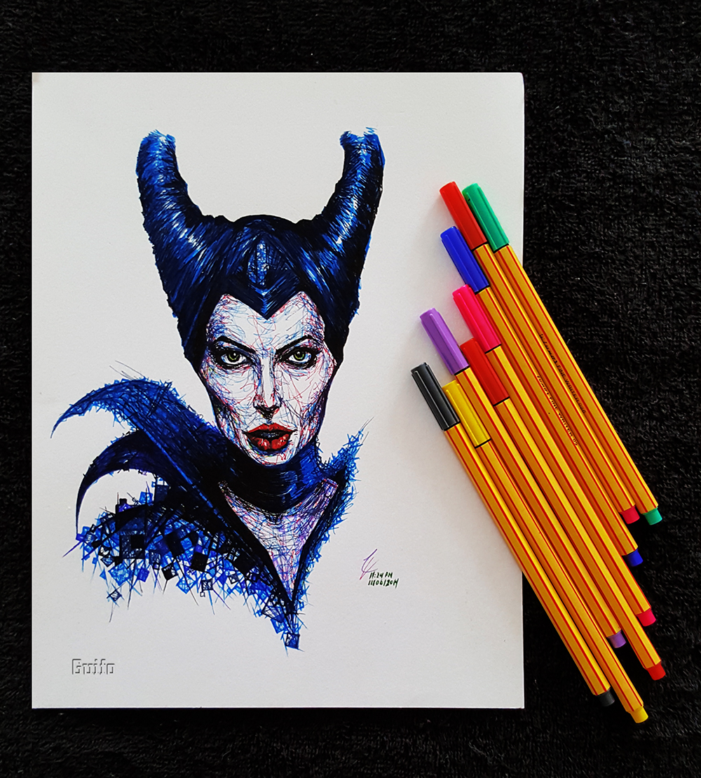 Maleficent-Inked Sketch